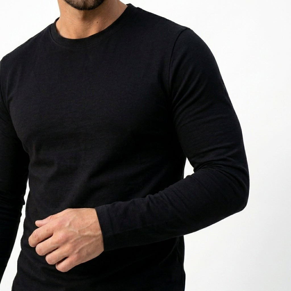 Remigiusz | Męski zestaw dwuczęściowy w stylu smart-casual: komplet typu lounge z długim rękawem i krojem slim-fit | Rokishi