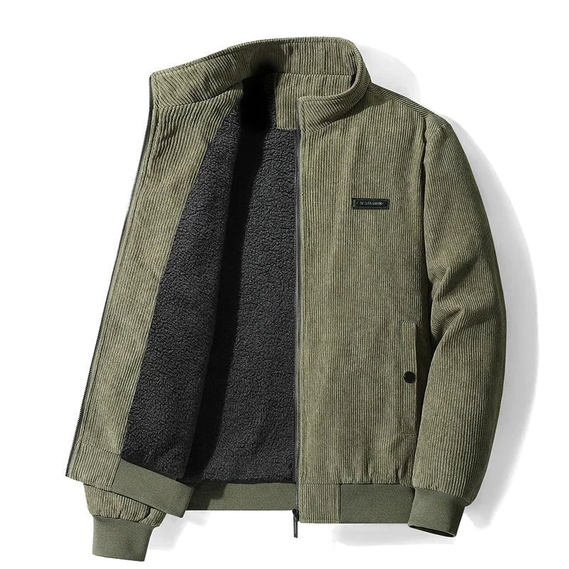 Blake | Męska kurtka, sztruksowa faktura, ciepły model | Rokishi | Khaki