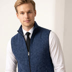 Mieczysław | Męski bezrękawnik dzianinowy na zamek / kamizelka w stylu smart-casual | Rokishi
