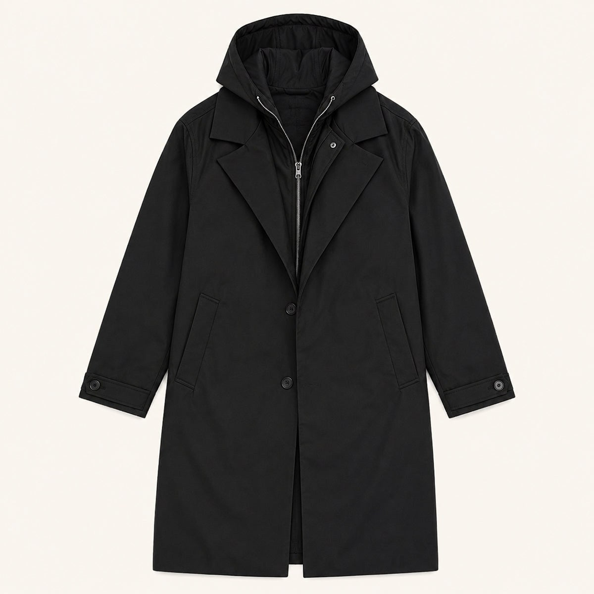 Brody | Męska parka, z kapturem, wodoodporny model | Rokishi | Czarny