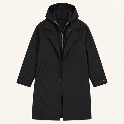Brody | Męska parka, z kapturem, wodoodporny model | Rokishi | Czarny