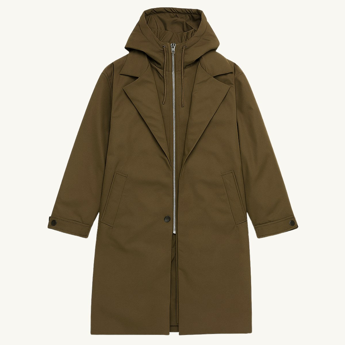 Brody | Męska parka, z kapturem, wodoodporny model | Rokishi | Czarny