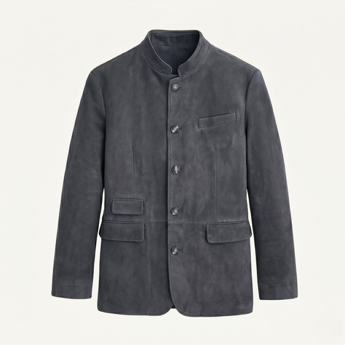 Clayton | Męska marynarka, wykończenie w stylu skóry, wykończenie w stylu zamszu | Rokishi | Khaki