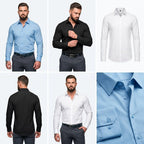 Błażej | Męska koszula typu stretch (krój slim fit), koszula biznesowa odporna na zagniecenia | Rokishi
