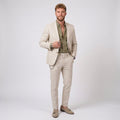 Florian | Męski garnitur lniany o kroju slim fit, zestaw dwuczęściowy | Rokishi