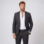 Florian | Męski garnitur lniany o kroju slim fit, zestaw dwuczęściowy | Rokishi