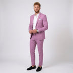 Florian | Męski garnitur lniany o kroju slim fit, zestaw dwuczęściowy | Rokishi
