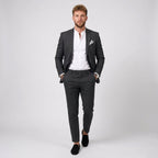 Florian | Męski garnitur lniany o kroju slim fit, zestaw dwuczęściowy | Rokishi
