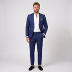 Florian | Męski garnitur lniany o kroju slim fit, zestaw dwuczęściowy | Rokishi