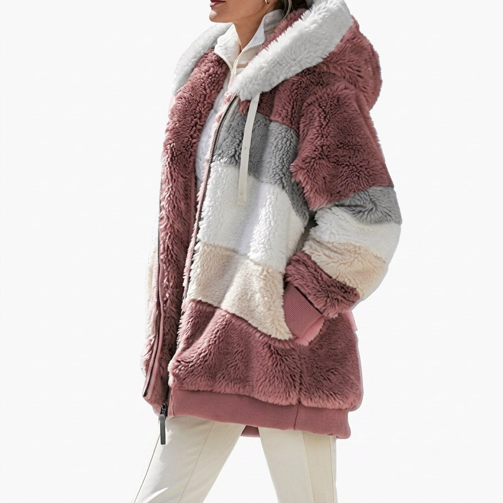 Beata | Wielokolorowa, ciepła kurtka pikowana damska | Rokishi