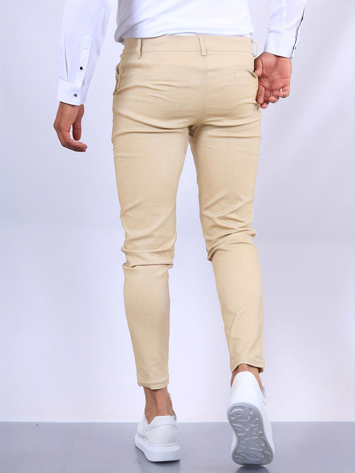 Desmond | Męskie elastyczne chinosy o kroju skinny fit, nowoczesne, zwężane spodnie | Rokishi | Czarny