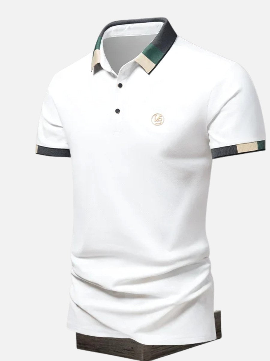 Kamil | Męska koszulka polo z kontrastowym kołnierzykiem w stylu smart casual | Rokishi