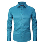 Bonifacy | Męska koszula biznesowa ze stretchem, niegniotący się model w stylu smart casual | Rokishi
