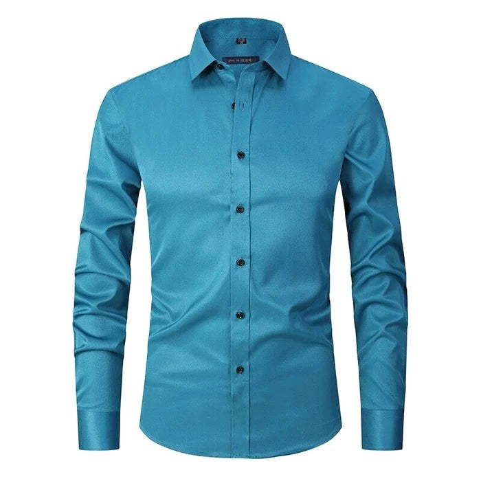 Bonifacy | Męska koszula biznesowa ze stretchem, niegniotący się model w stylu smart casual | Rokishi
