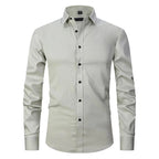 Bonifacy | Męska koszula biznesowa ze stretchem, niegniotący się model w stylu smart casual | Rokishi