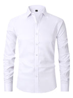 Bonifacy | Męska koszula biznesowa ze stretchem, niegniotący się model w stylu smart casual | Rokishi