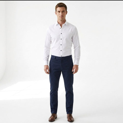 Bonifacy | Męska koszula biznesowa ze stretchem, niegniotący się model w stylu smart casual | Rokishi
