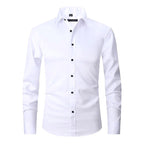 Bonifacy | Męska koszula biznesowa ze stretchem, niegniotący się model w stylu smart casual | Rokishi
