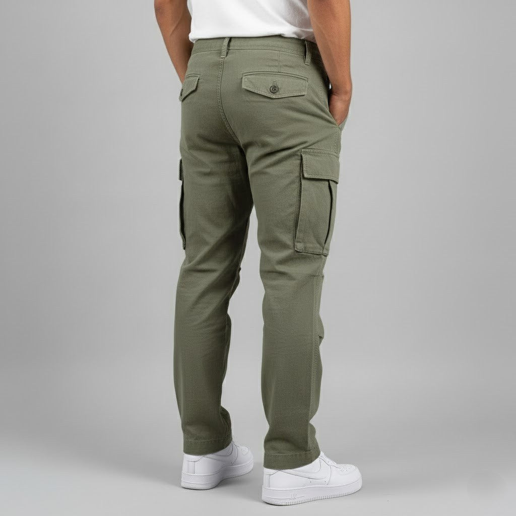 Freddie | Męskie luźne spodnie cargo, spodnie streetwear z kieszeniami bocznymi | Rokishi | Brązowy