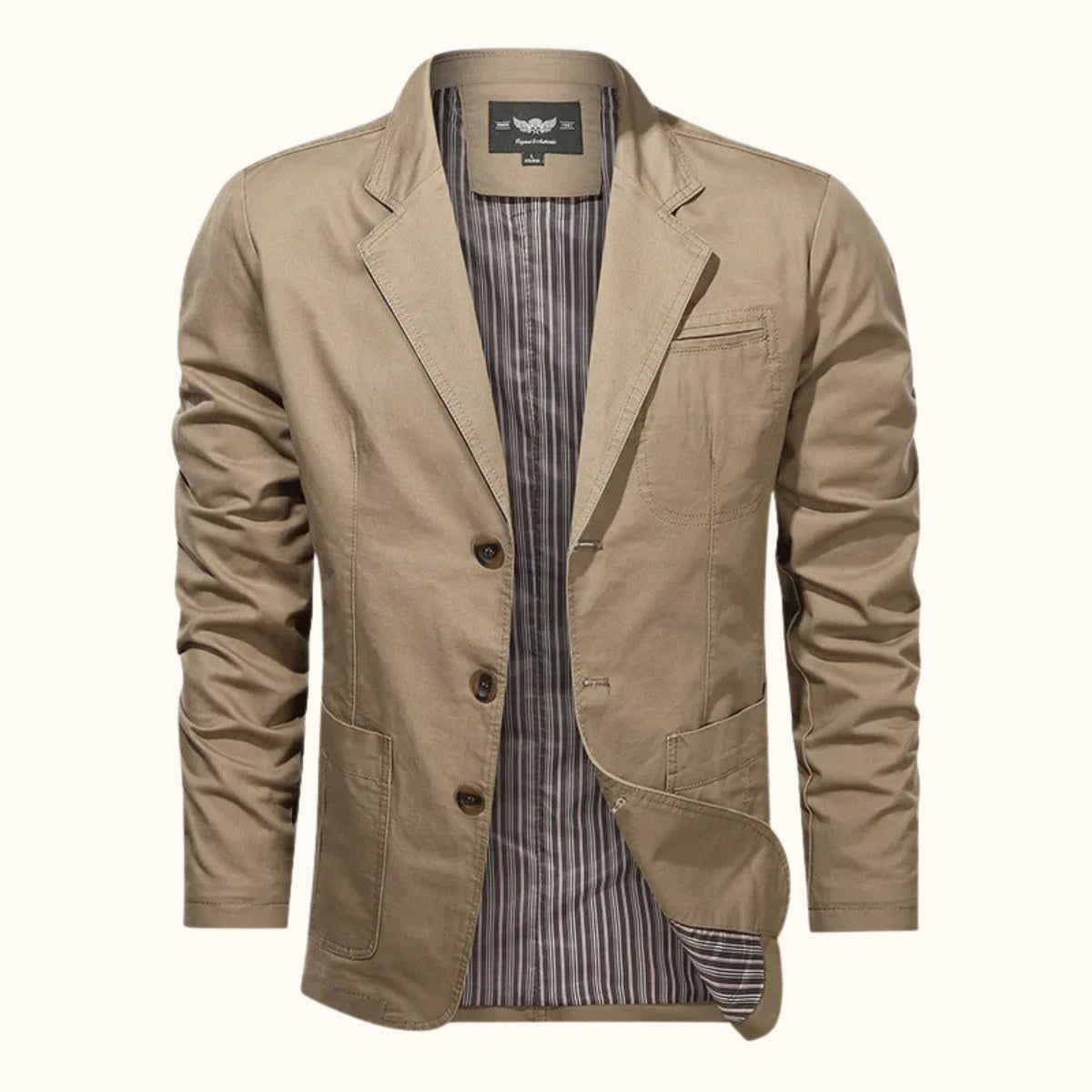 Holden | Męska kurtka, dopasowany krój, na co dzień | Rokishi | Khaki