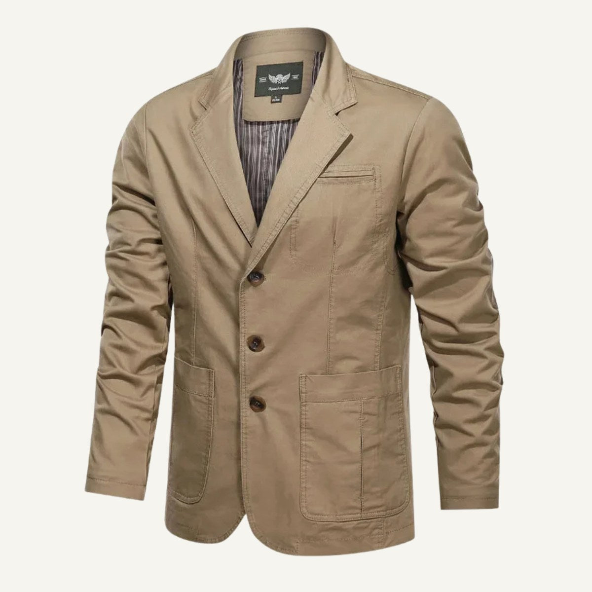 Holden | Męska kurtka, dopasowany krój, na co dzień | Rokishi | Khaki