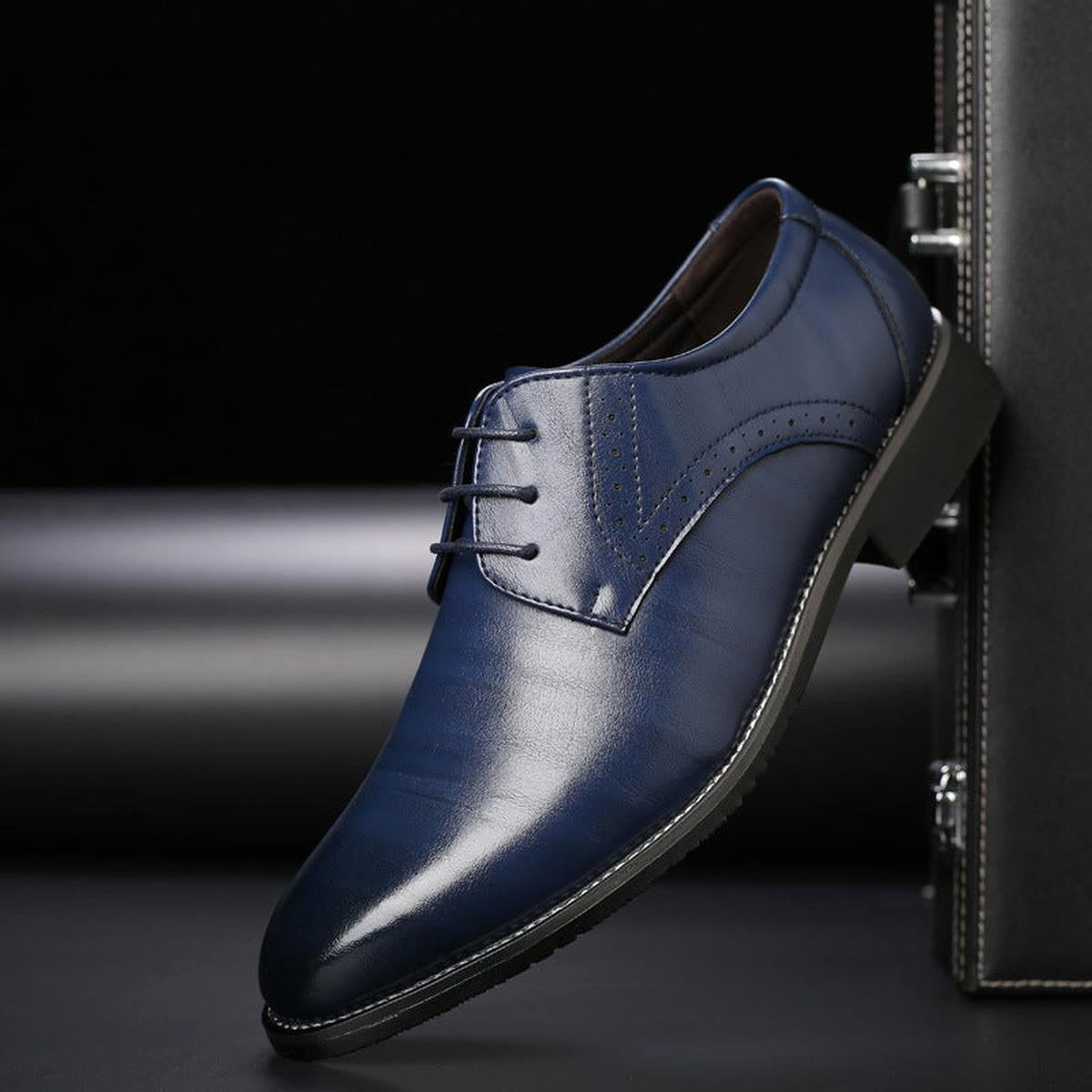 Borys | Klasyczne męskie buty skórzane sznurowane, eleganckie oksfordy | Rokishi