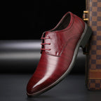 Borys | Klasyczne męskie buty skórzane sznurowane, eleganckie oksfordy | Rokishi