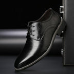 Borys | Klasyczne męskie buty skórzane sznurowane, eleganckie oksfordy | Rokishi