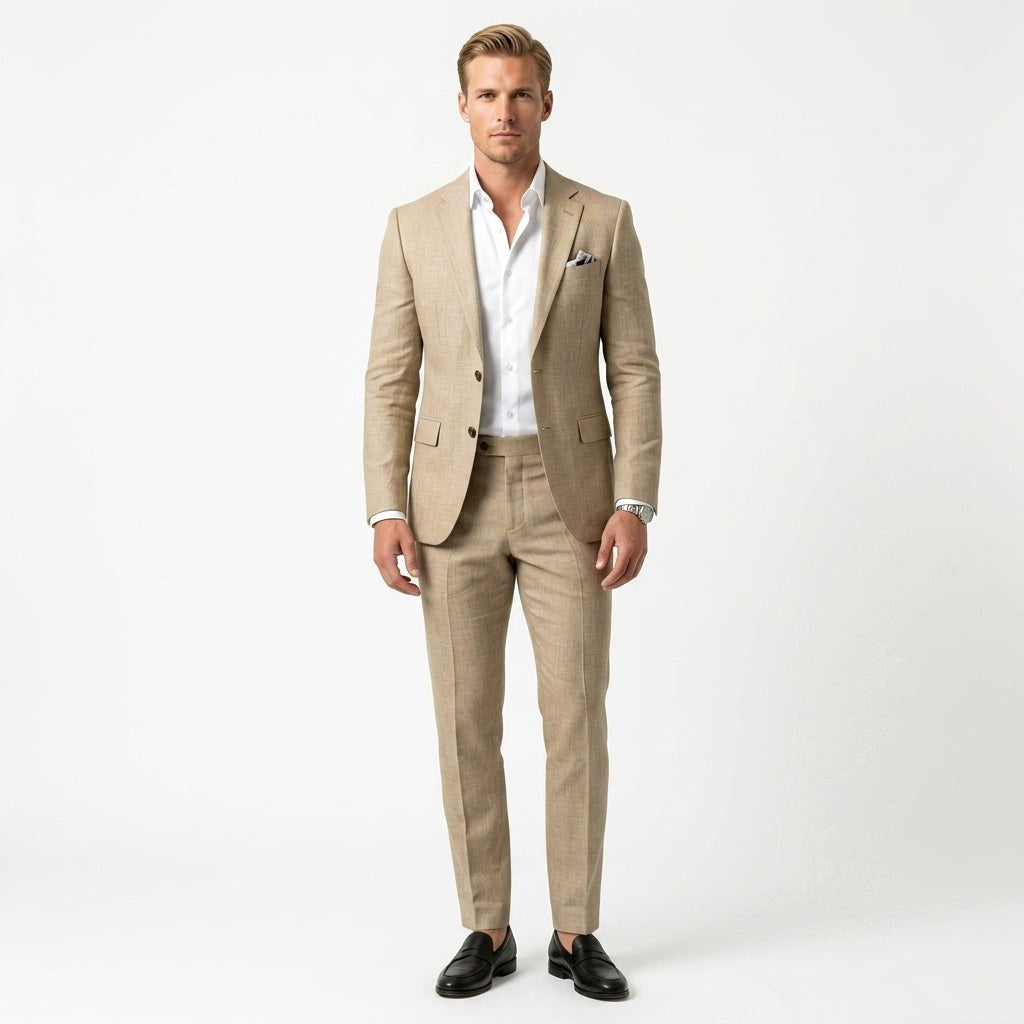Kamil | Dwuczęściowy garnitur męski slim fit, garnitur ślubny i biznesowy | Rokishi