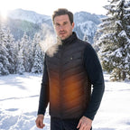 Kajetan | Ogrzewana kamizelka męska z elementami z włókna węglowego i inteligentną regulacją temperatury | Rokishi