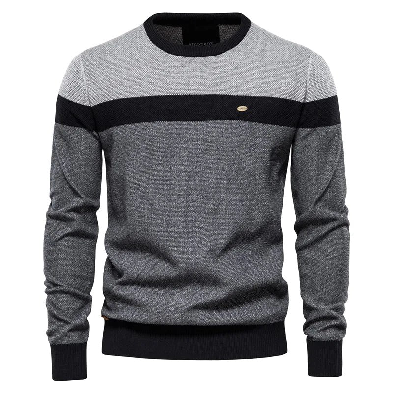 Lars | Męski sweter o klasycznym kroju, miękki sweter bawełniany | Rokishi | Zielony