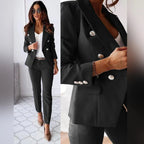 Marion | Damski dwuczęściowy garnitur z żakietem slim fit, elegancki kostium | Rokishi