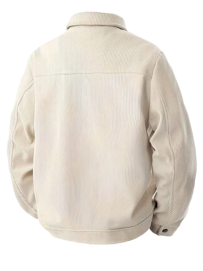 Patryk | Męska kurtka sztruksowa z klasycznym kołnierzem, swobodna koszula wierzchnia (overshirt) | Rokishi
