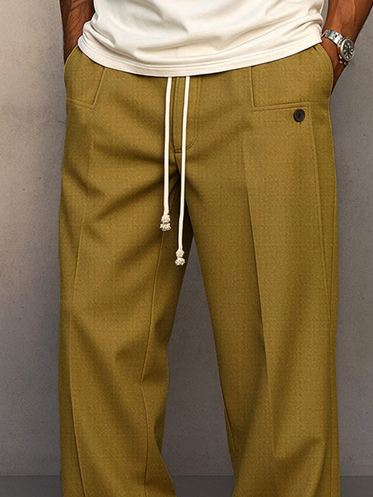 Nils | Męskie spodnie o prostym kroju, nowoczesne spodnie jogger | Rokishi | Khaki