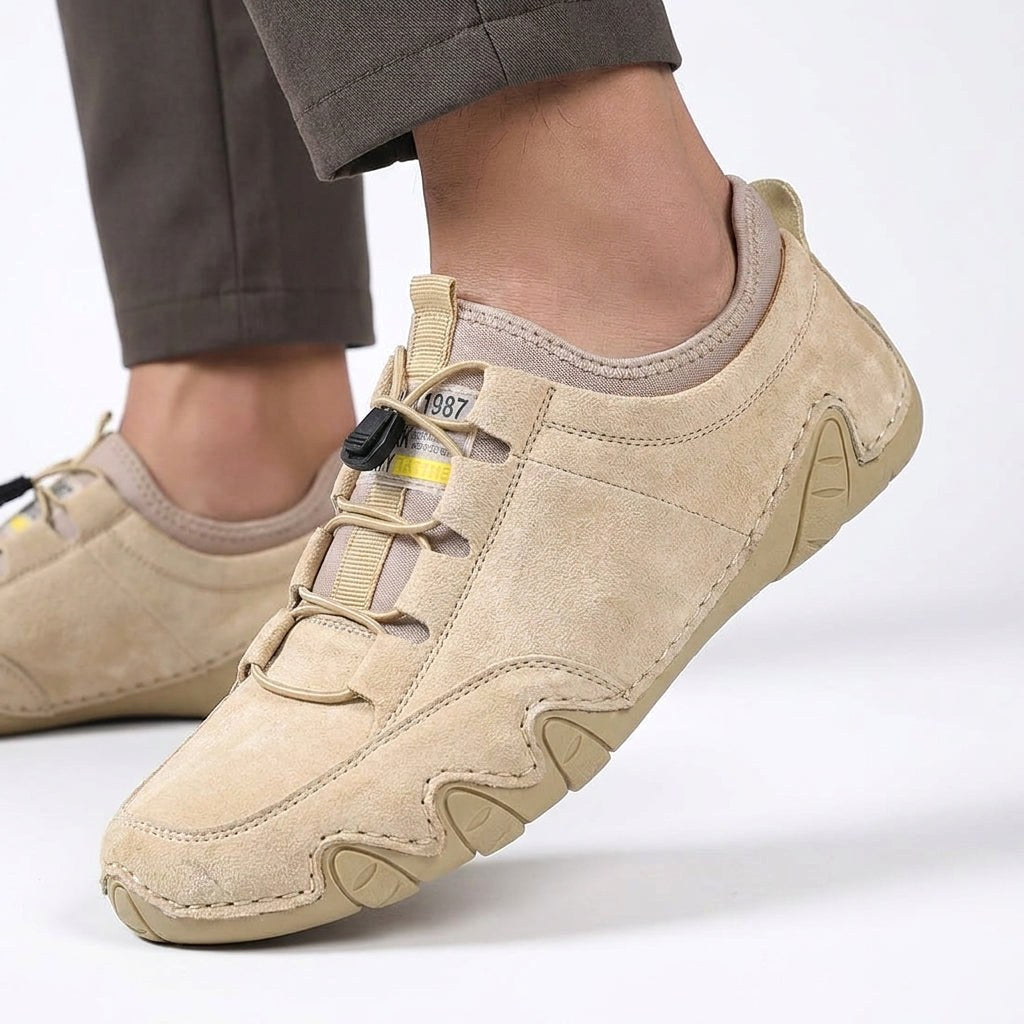 Zenon | Męskie mokasyny (typu slip-on) o wyglądzie zamszu | Rokishi