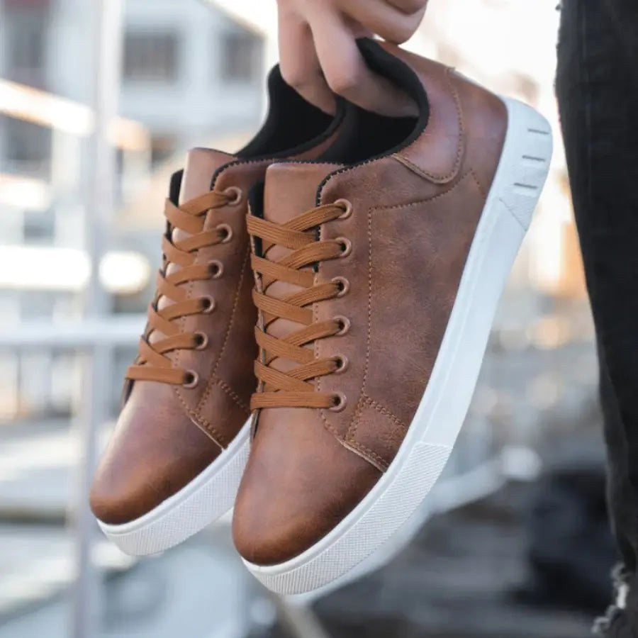 Albert | Męskie sneakersy o niskim profilu, sznurowane, z zaokrąglonym noskiem | Rokishi