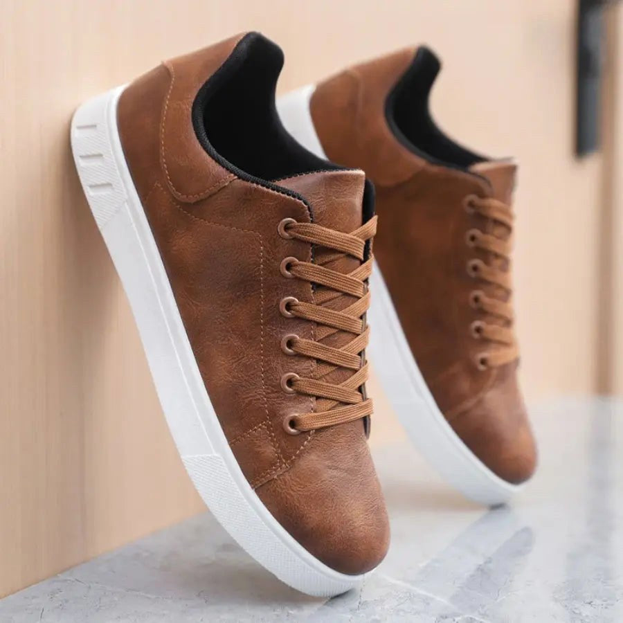 Albert | Męskie sneakersy o niskim profilu, sznurowane, z zaokrąglonym noskiem | Rokishi