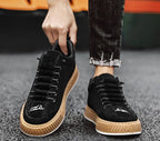 Igor | Męskie sneakersy sznurowane z pikowaną cholewką i masywną podeszwą | Rokishi