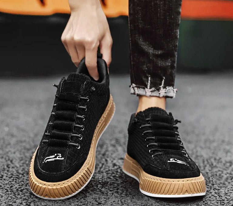 Igor | Męskie sneakersy sznurowane z pikowaną cholewką i masywną podeszwą | Rokishi