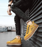 Igor | Męskie sneakersy sznurowane z pikowaną cholewką i masywną podeszwą | Rokishi