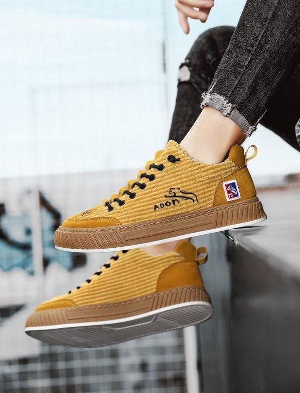 Igor | Męskie sneakersy sznurowane z pikowaną cholewką i masywną podeszwą | Rokishi