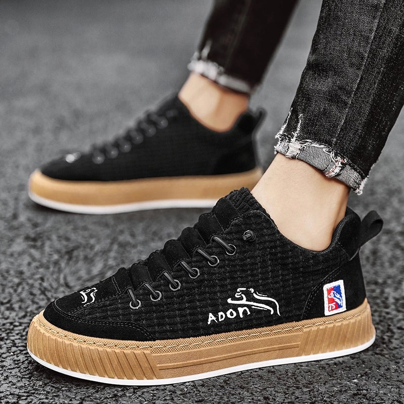 Igor | Męskie sneakersy sznurowane z pikowaną cholewką i masywną podeszwą | Rokishi