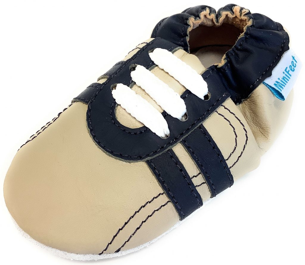 Beige Trainer - Soft Leather Baby Shoes - Minifeet