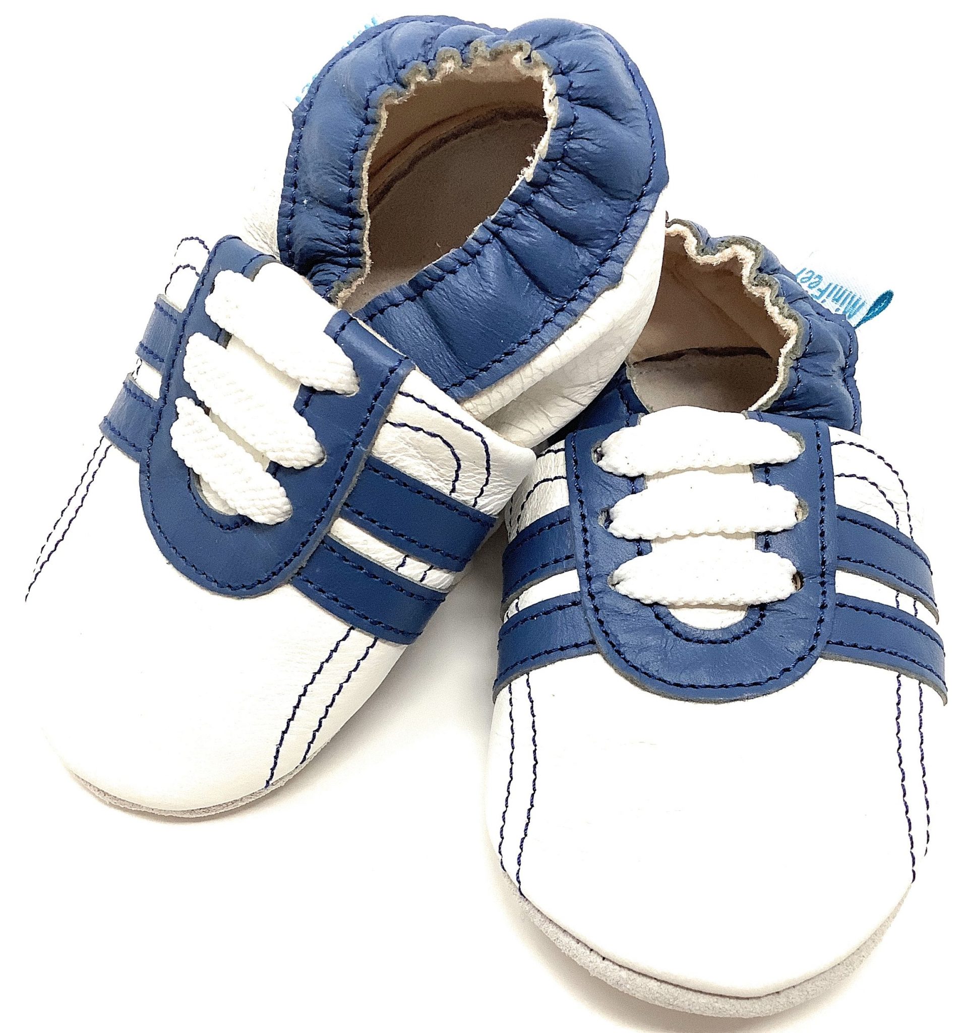 Blue Trainer - Soft Leather Baby Shoes - Minifeet