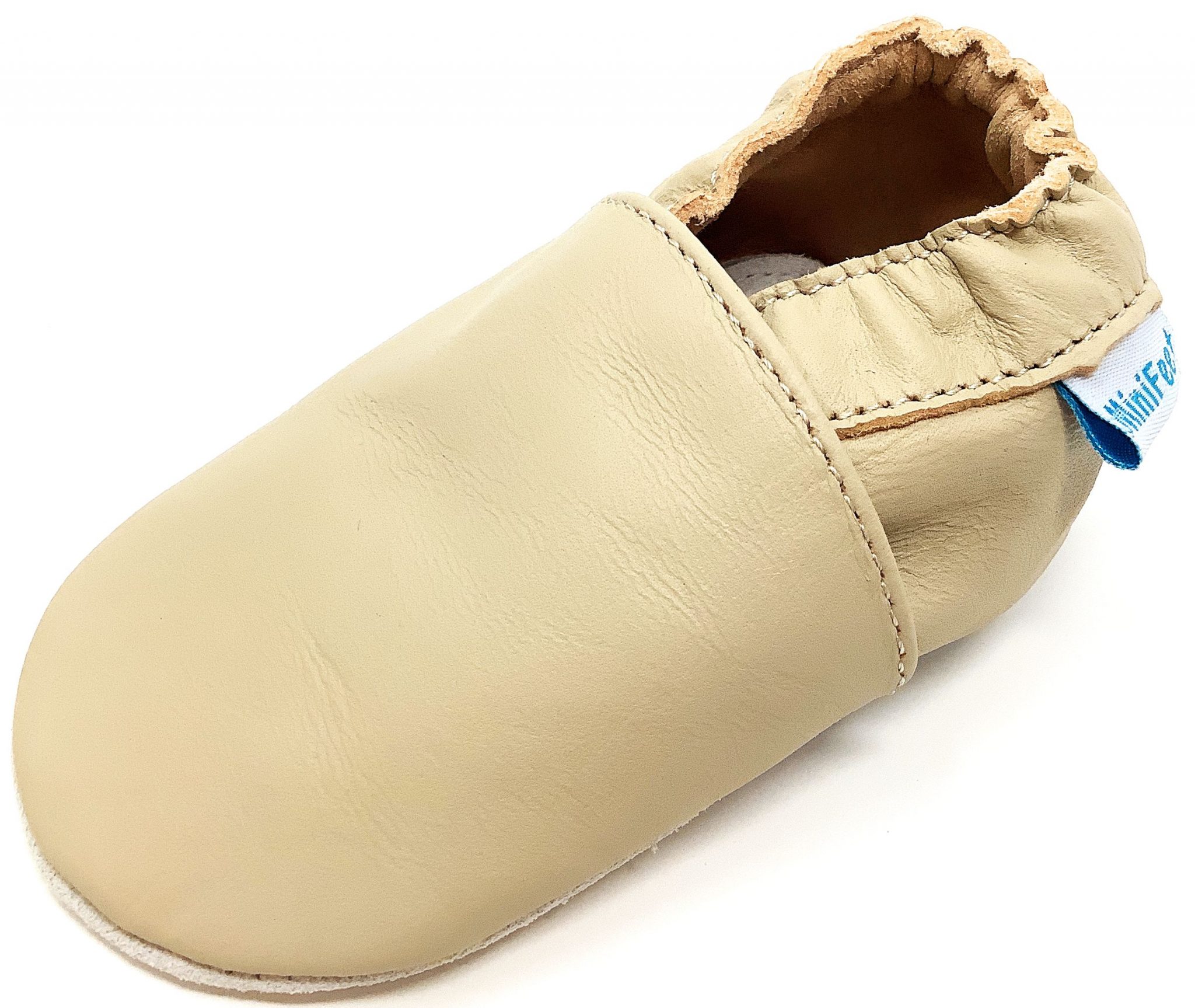 Plain Beige - Soft Leather Baby Shoes - Minifeet