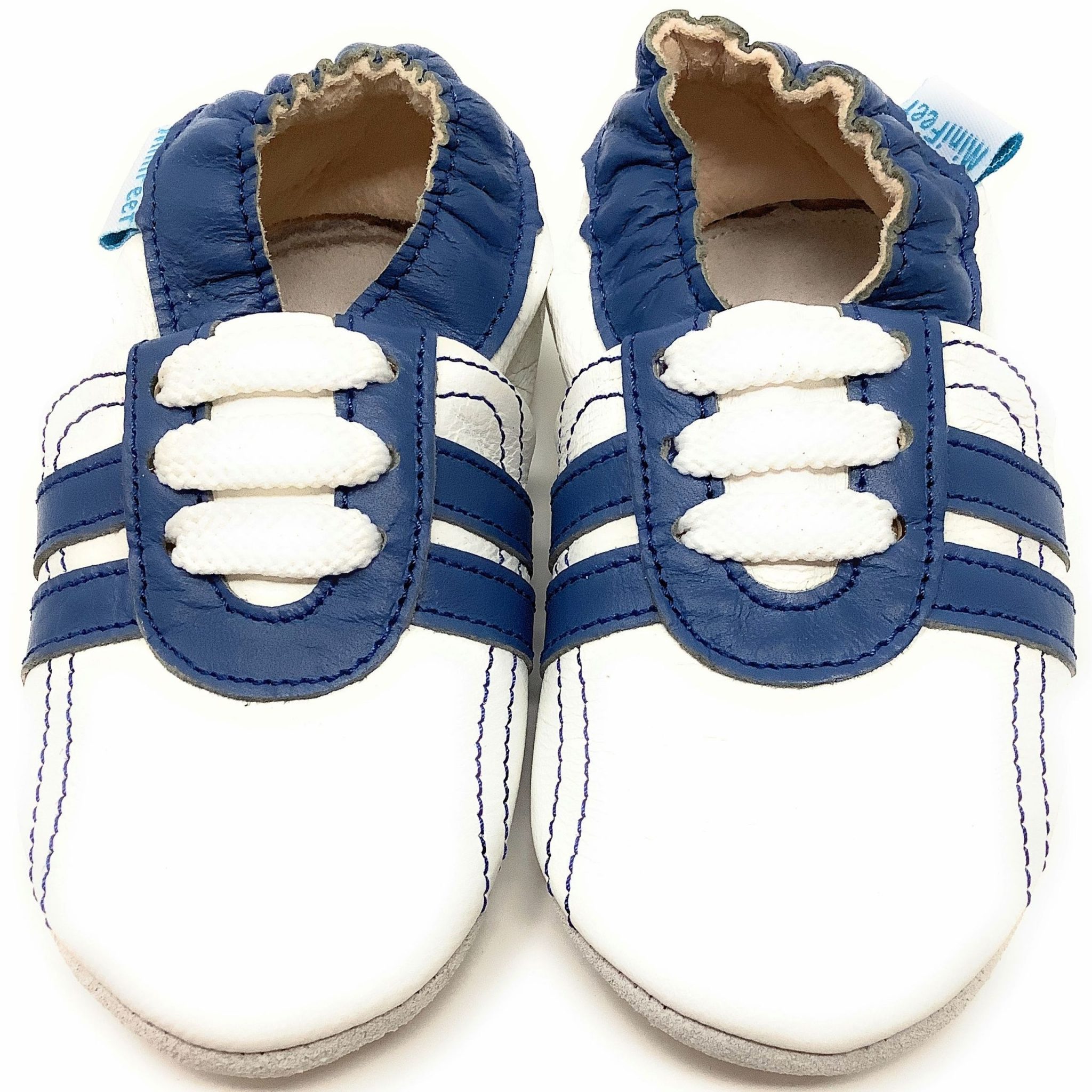 Blue Trainer Soft Leather Baby Shoes Minifeet