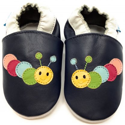 MiniFeet Caterpillar Soft Leather Baby Shoes - front view