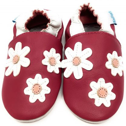 MiniFeet Daisy Soft Leather Baby Shoes - front view