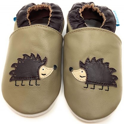 MiniFeet Hedgehog Soft Leather Baby Shoes - front view