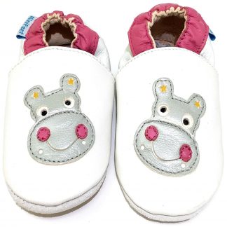 MiniFeet Hippo Soft Leather Baby Shoes - front view